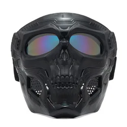 Máscara de motocross con gafas y diseño de calavera
