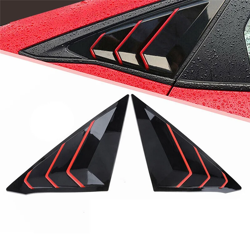 Persianas laterales traseras negro-rojo Honda Civic Sedan 2022-2023 - imagen 4