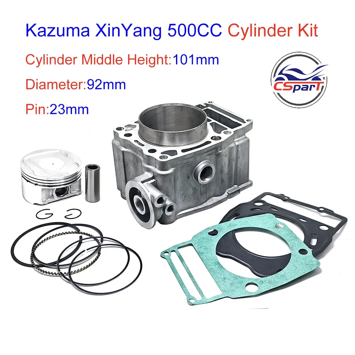 Kit de segmentos, bulón y juntas de motor 92 mm para Kazuma Jaguar 500