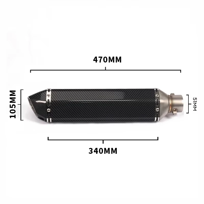 Tubo de escape universal con silenciador para moto y ATV - imagen 4