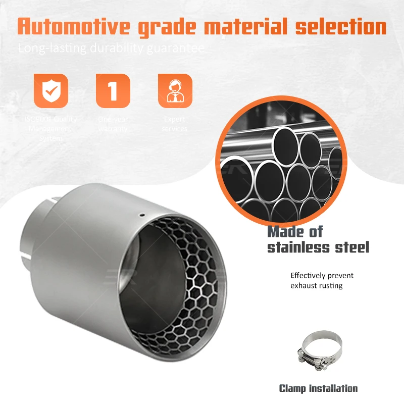 Puntas de escape universales de acero inoxidable mate – Tuning y accesorio de coche - imagen 2