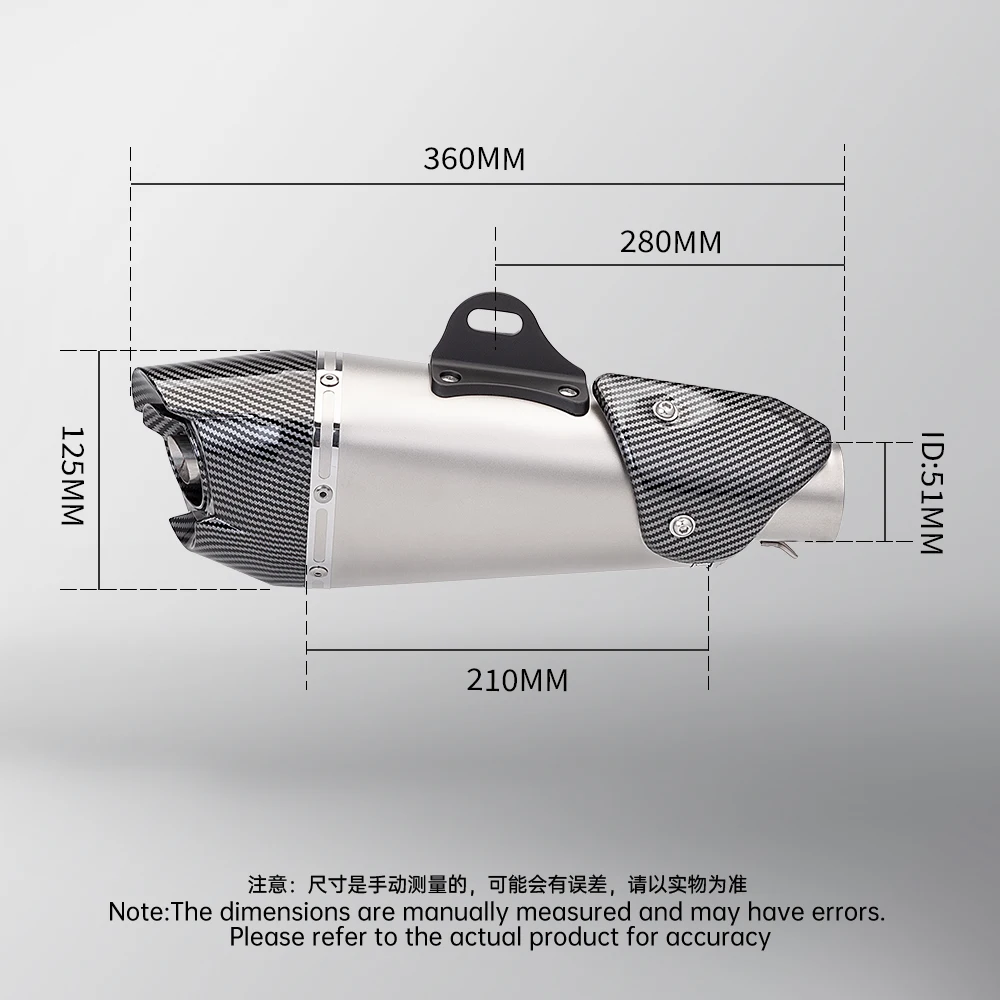 Tubo escape universal 51mm DB Killer AT2 CBR500 MT09 Duke 390+ - imagen 2