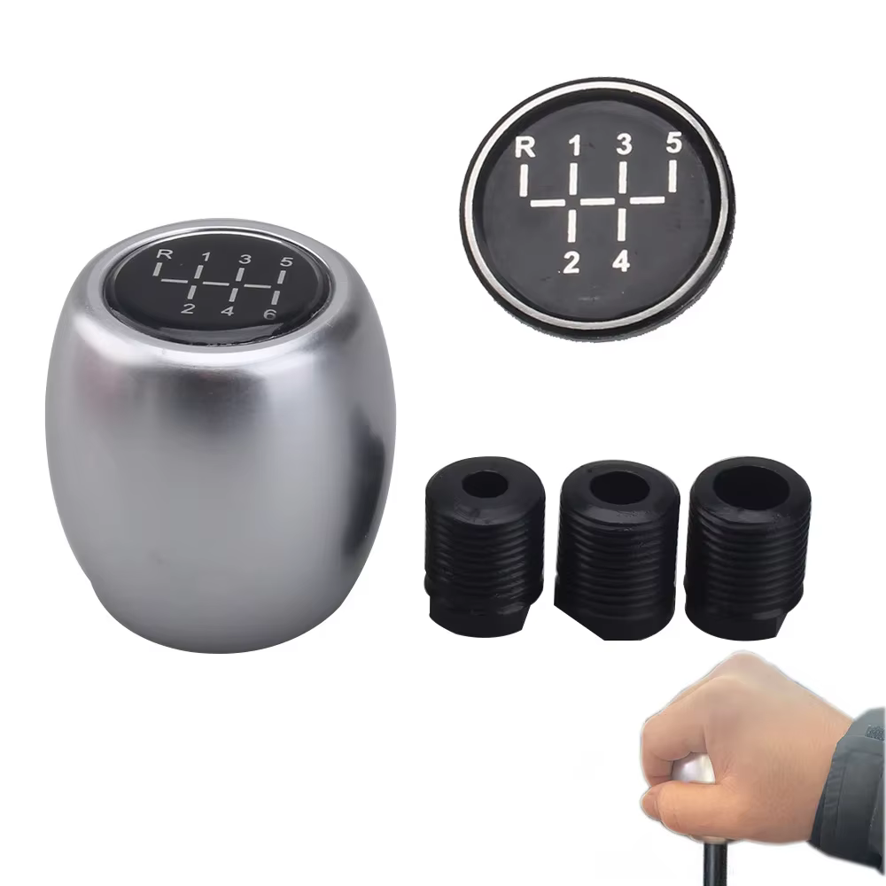 Pomo de cambio universal de aluminio negro para coche, 5-6 velocidades