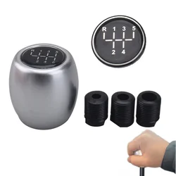 Pomo de cambio universal de aluminio negro para coche, 5-6 velocidades