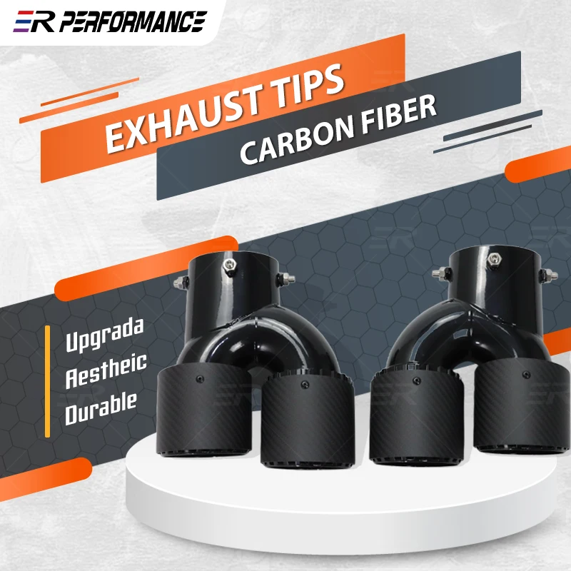 1 Uds. Punta de escape doble genuina elipse entrada accesorios de coche tubo de escape de fibra de carbono negro para BMW G28 coches herramientas silenciador