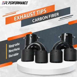 1 Uds. Punta de escape doble genuina elipse entrada accesorios de coche tubo de escape de fibra de carbono negro para BMW G28 coches herramientas silenciador