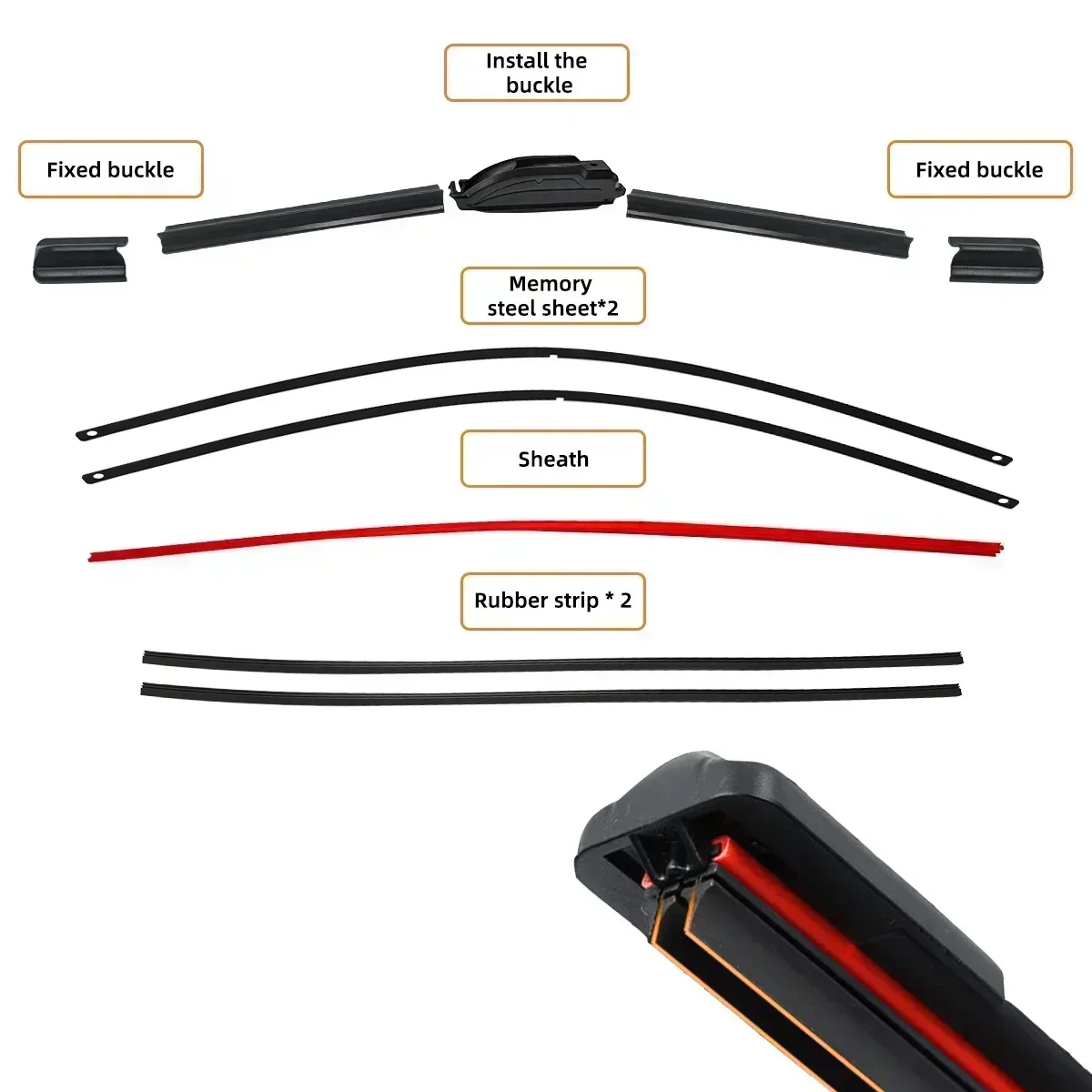 Escobillas limpiaparabrisas dobles para Great Wall Hover H2 H5 H6 H9 - imagen 5