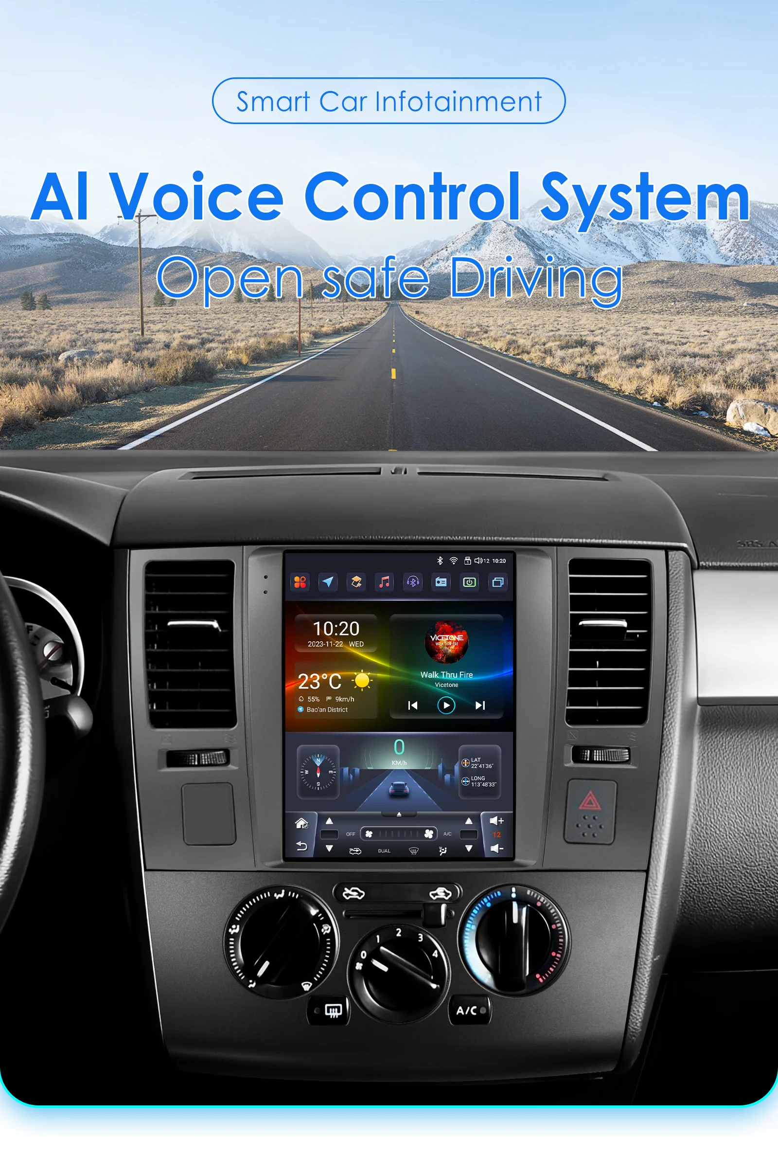 Radio multimedia Hizpo 2DIN Android 13 tipo Tesla – Nissan Tiida C11 - imagen 2