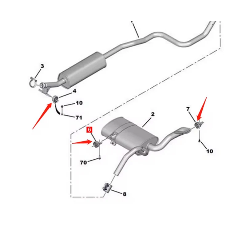 Soporte flexible del tubo de escape para Peugeot 308, 408, 3008 y 5008 - imagen 5