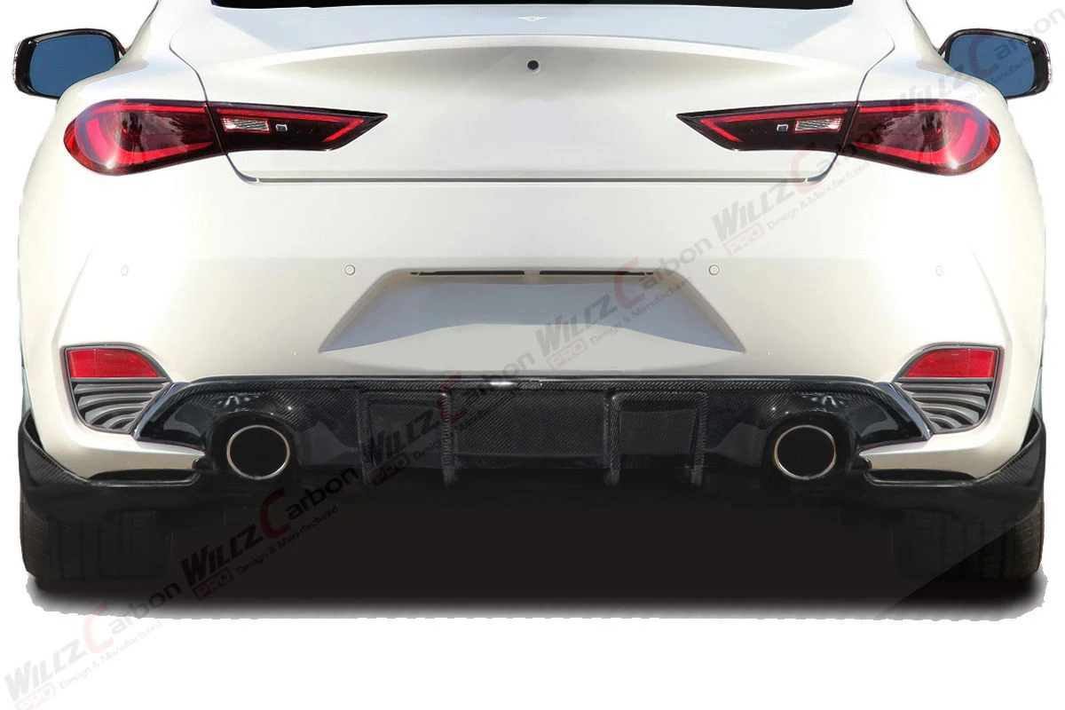 Labio trasero de fibra de carbono para Nissan Infiniti Q60, modificación de carrocería de coche, años 2017 a 2022 - imagen 2