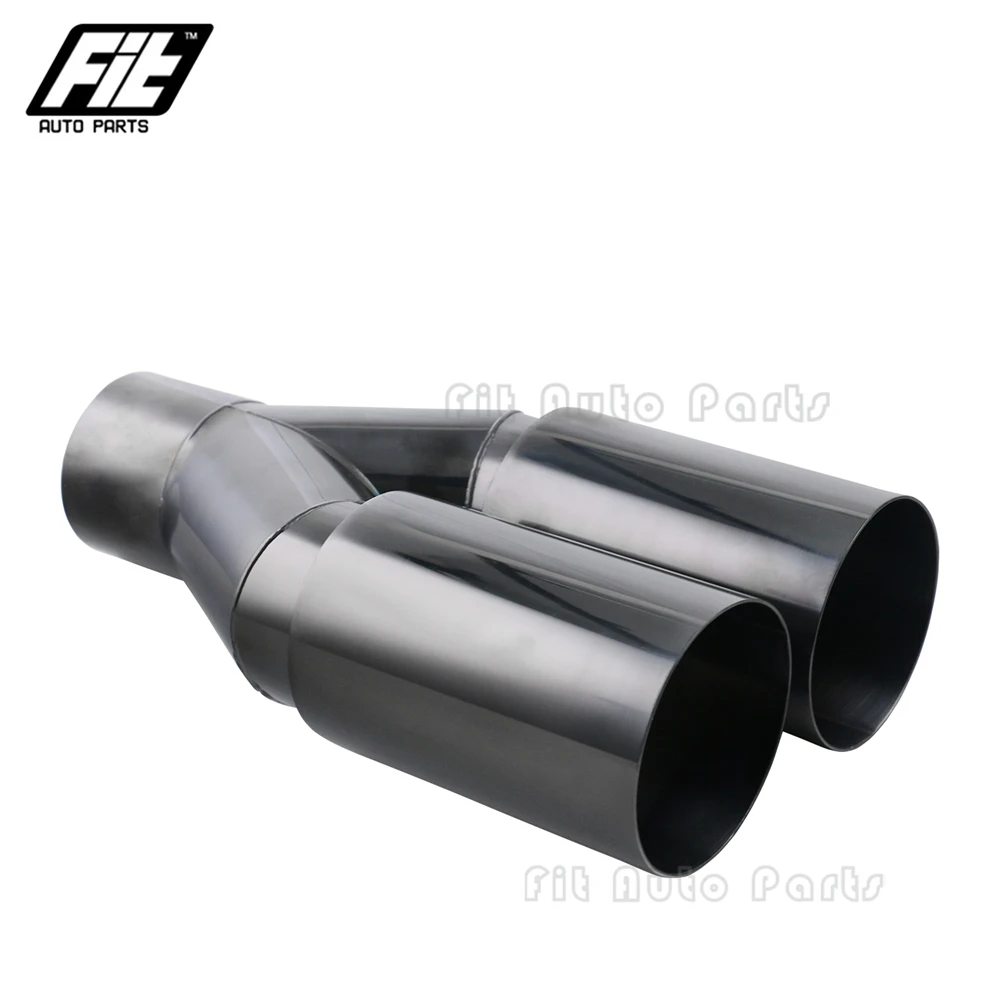 Terminal de escape doble acero inoxidable 2,5" a 3" corte plano - imagen 3