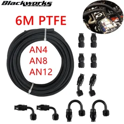 Manguera combustible PTFE trenzada con racores AN ajustables 6m