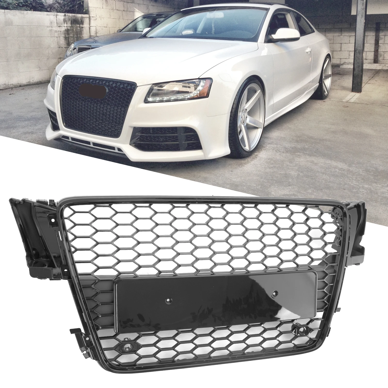 Parrilla deportiva Henycomb con capó estilo RS5 – Audi A5 S5 B8 2008-2012
