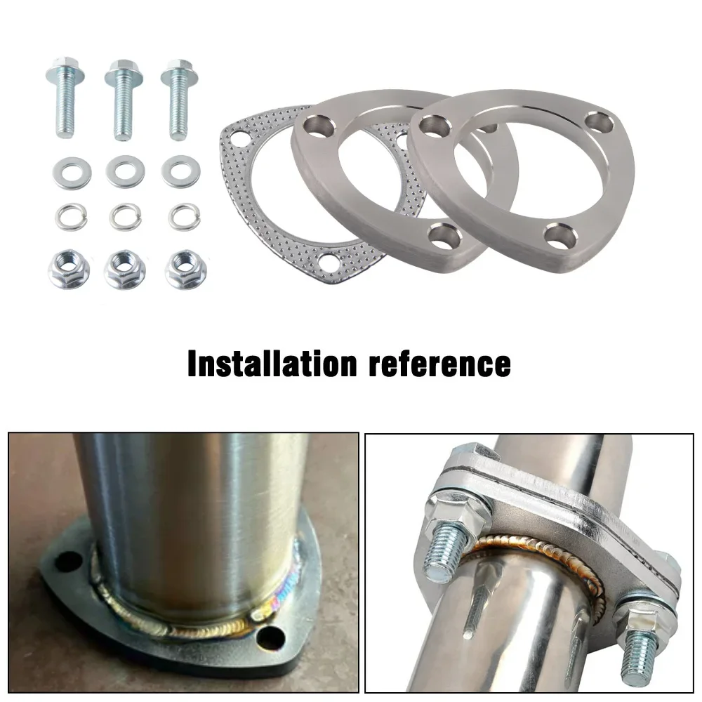 Junta brida escape acero inoxidable 3 pernos para silenciador - imagen 4