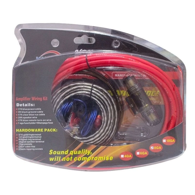 Kit de cableado amplificador subwoofer 8 AWG con fusible y terminales - imagen 5