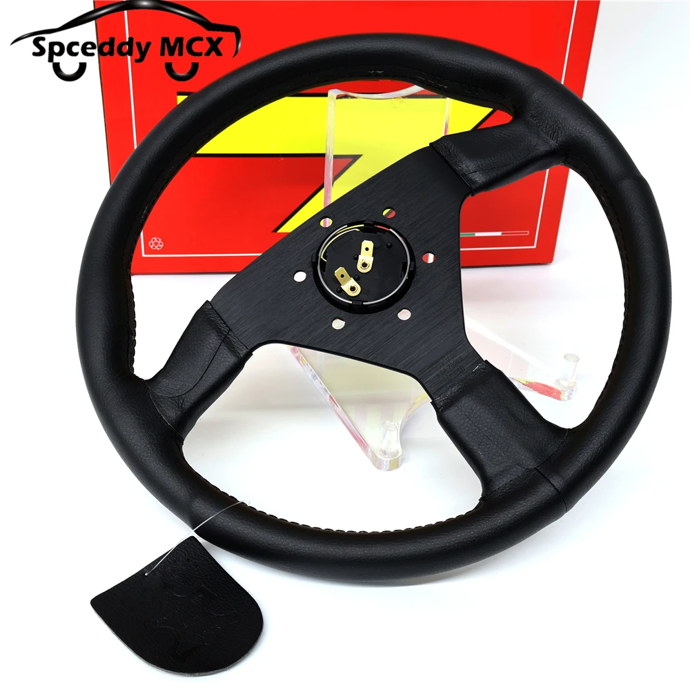 Volante deportivo Drift Racing JDM V2 de ante negro, 320 mm - imagen 2