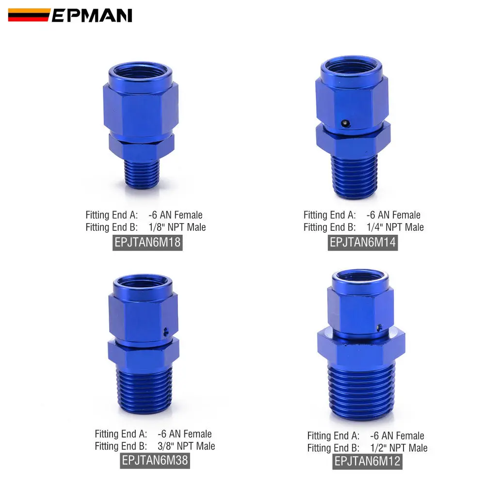 EPMAN EPJTAN6M12 Racor recto aluminio AN-6 hembra a 1/2 NPT - imagen 4
