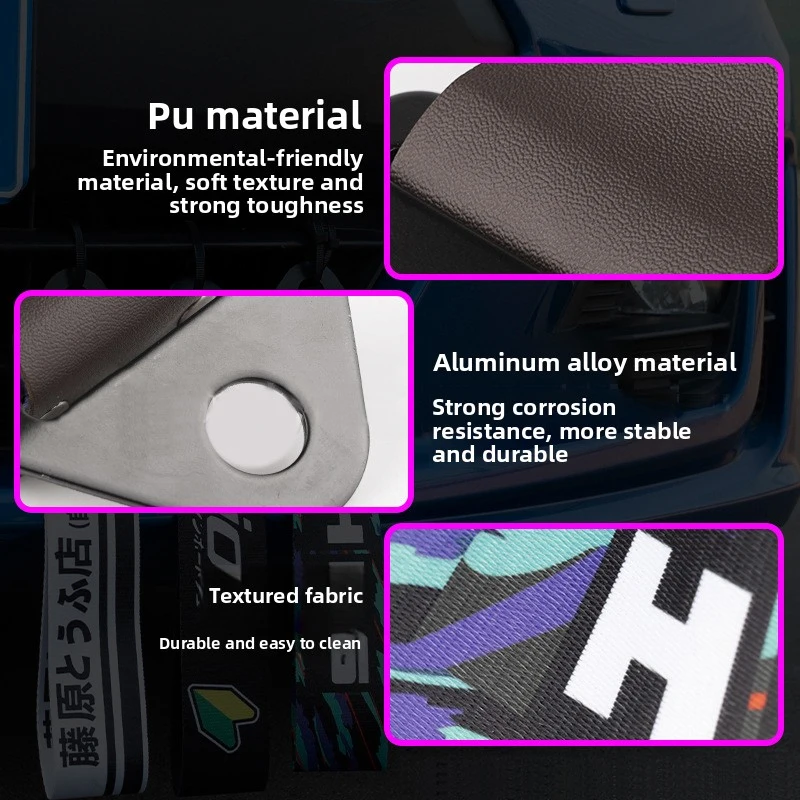 Cinta de remolque JDM universal con ganchos de aluminio para coche - imagen 5