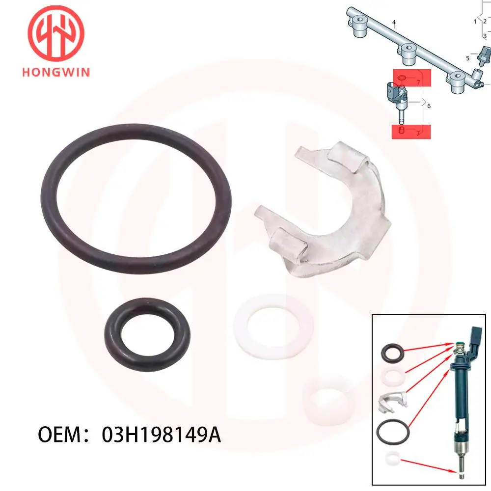 Kit de reparación de sello de inyector 03H198149A para VW CC Passat Touareg Audi Q7