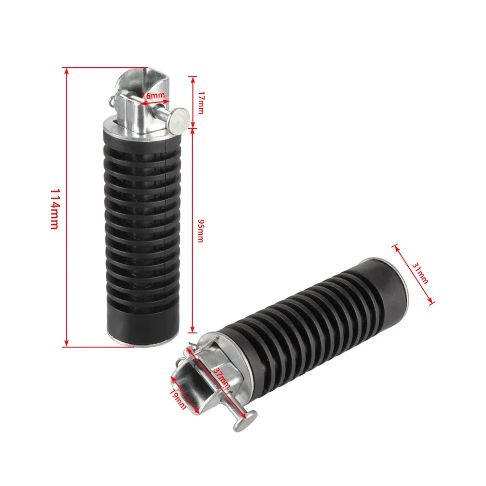 Estriberas traseras de goma negras para moto Honda CG125 - imagen 2