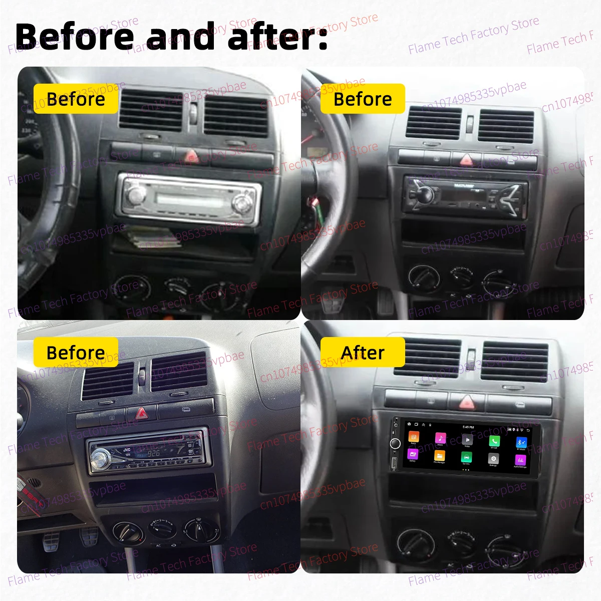 Radio 1 DIN con CarPlay y Android Auto para Seat Ibiza II y Cordoba - imagen 2