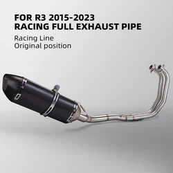 R77 Escape Yamaha YZF-R3 MT-03 2015-2023 tubo medio silenciador