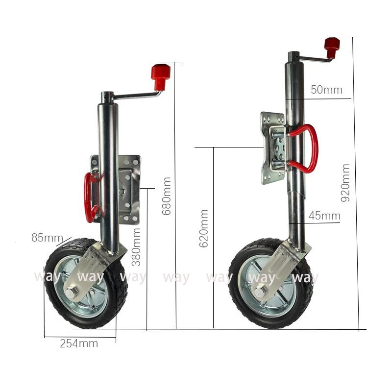 Rueda jockey abatible de goma maciza 1000 kg para caravana y remolque - imagen 2