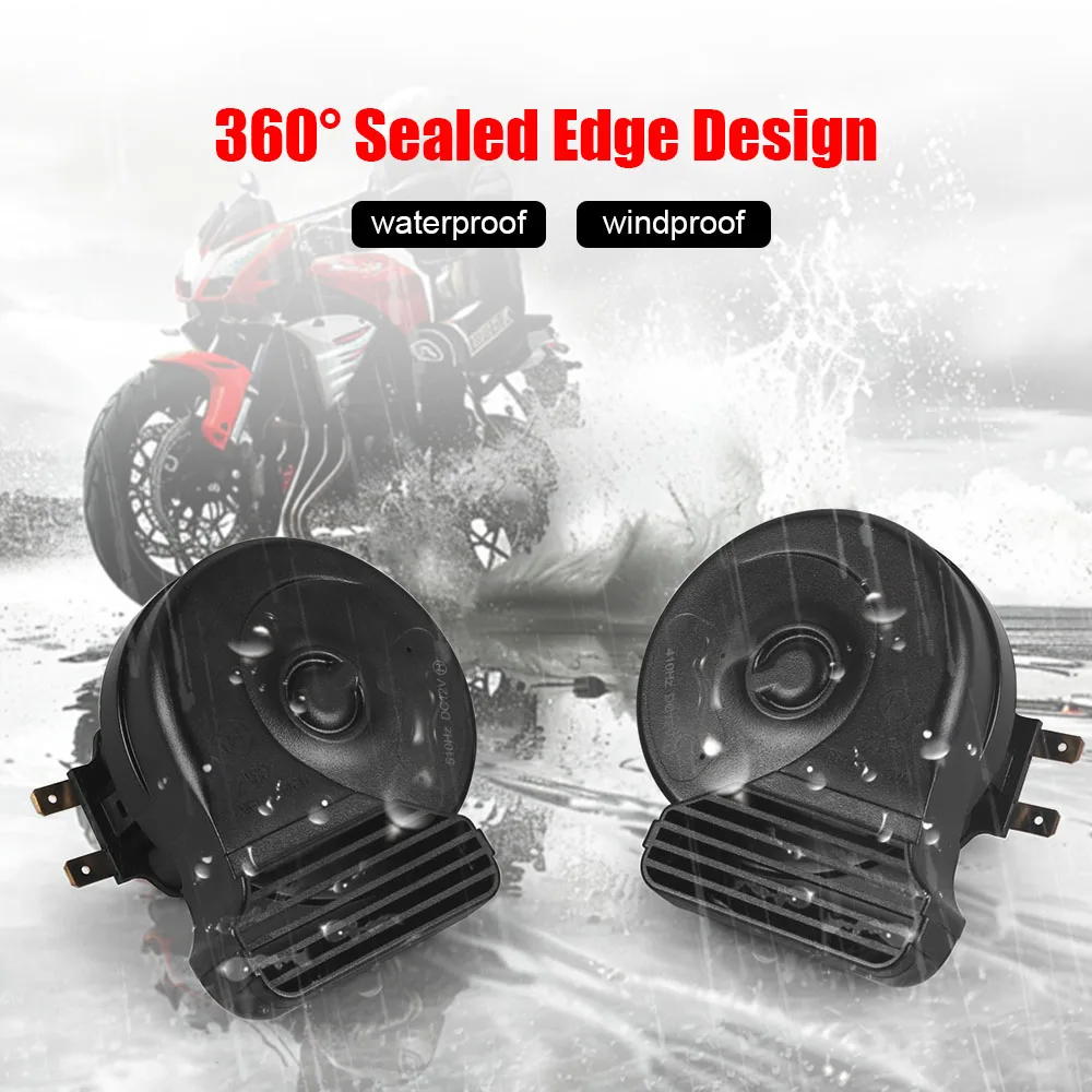 Claxon tipo caracol impermeable de 12 V para moto y scooter con relé - imagen 2