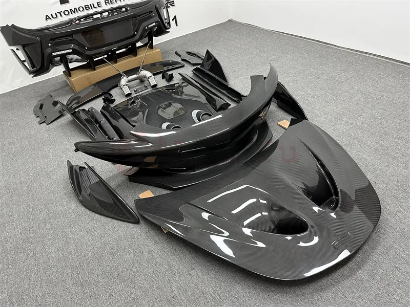 Kit body kit fibra carbono McLaren 570S 570GT 540C 600LT parachoques faldón capó ala - imagen 2