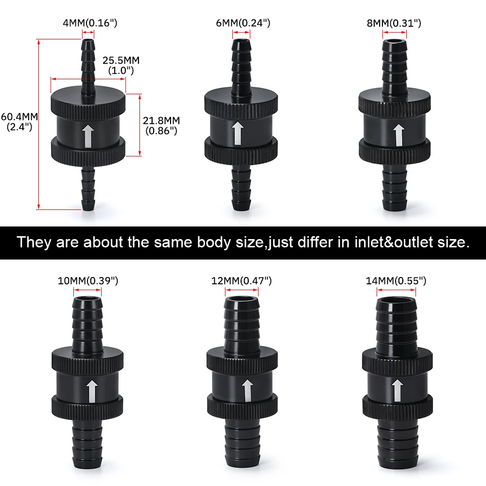 Válvula antirretorno de combustible de aluminio para gasolina y diésel - imagen 5
