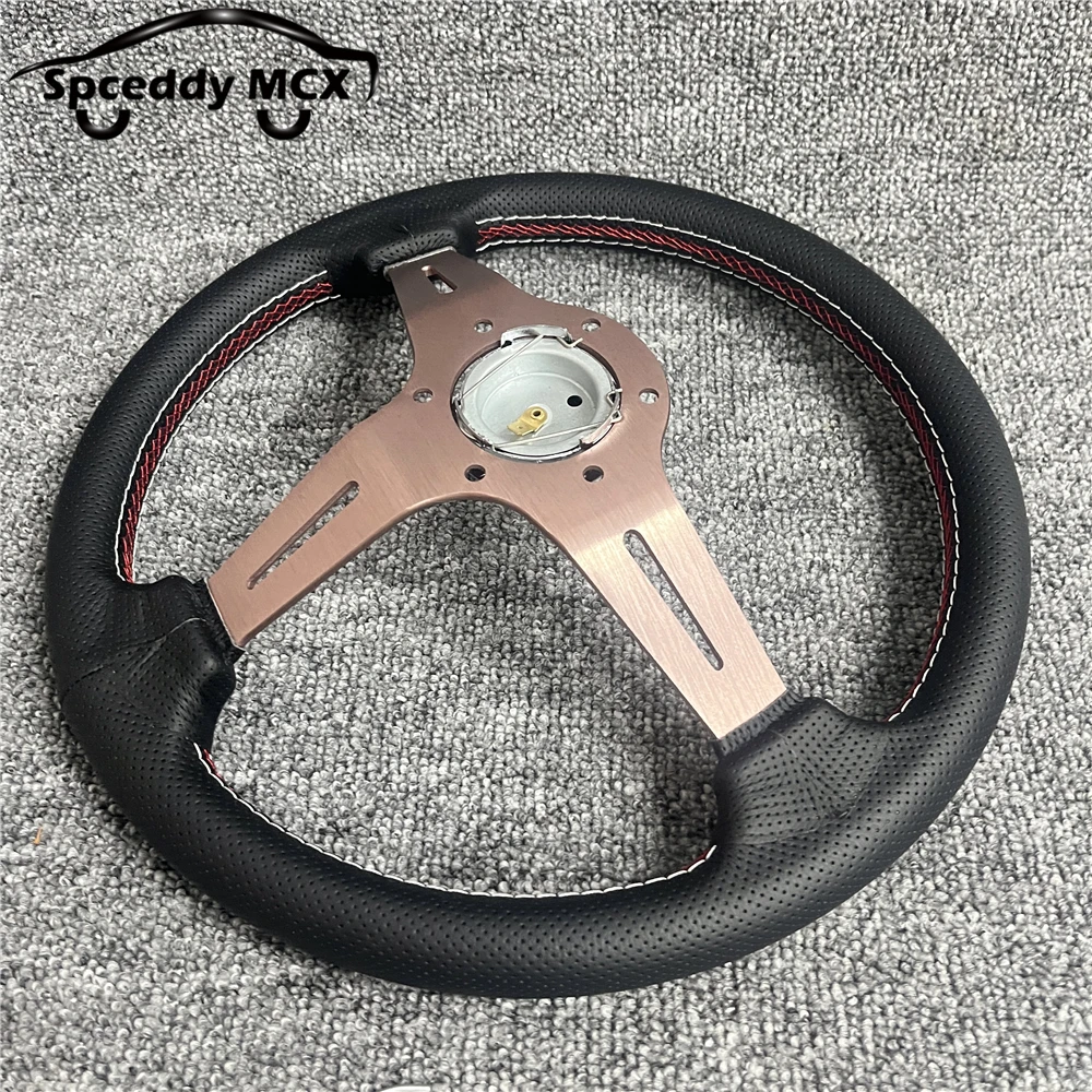 Volante deportivo Spceddy de cuero perforado y diseño en D - imagen 5