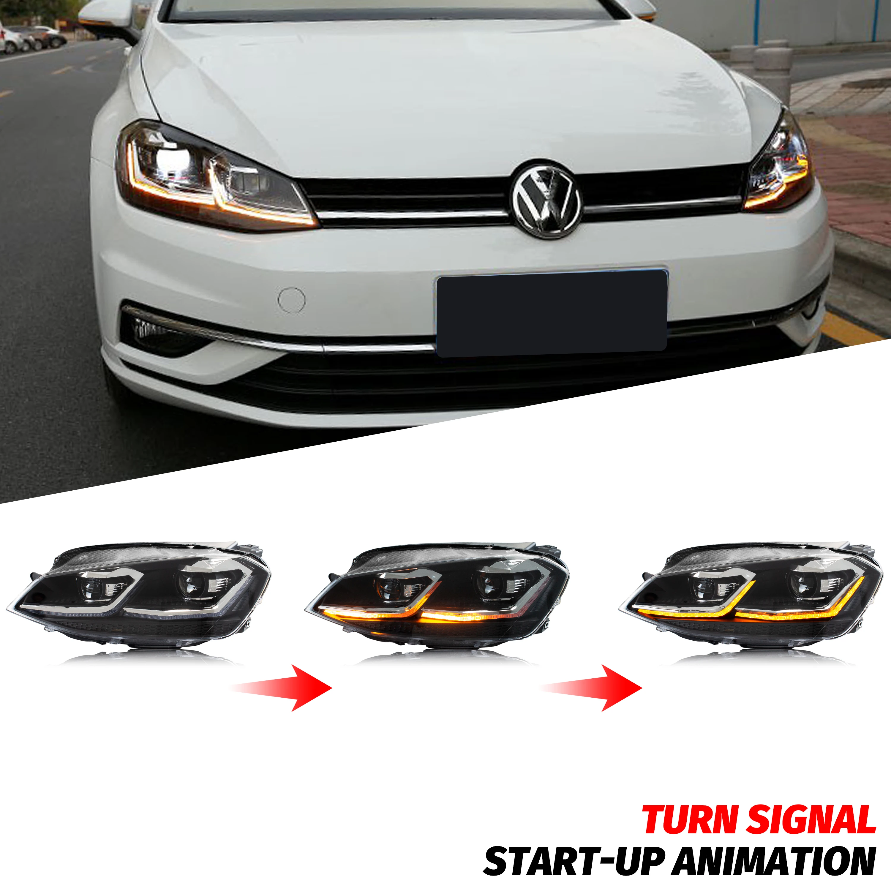Faros LED para Golf 7 MK7 (2013-2017) con giro secuencial - no GTI - imagen 4