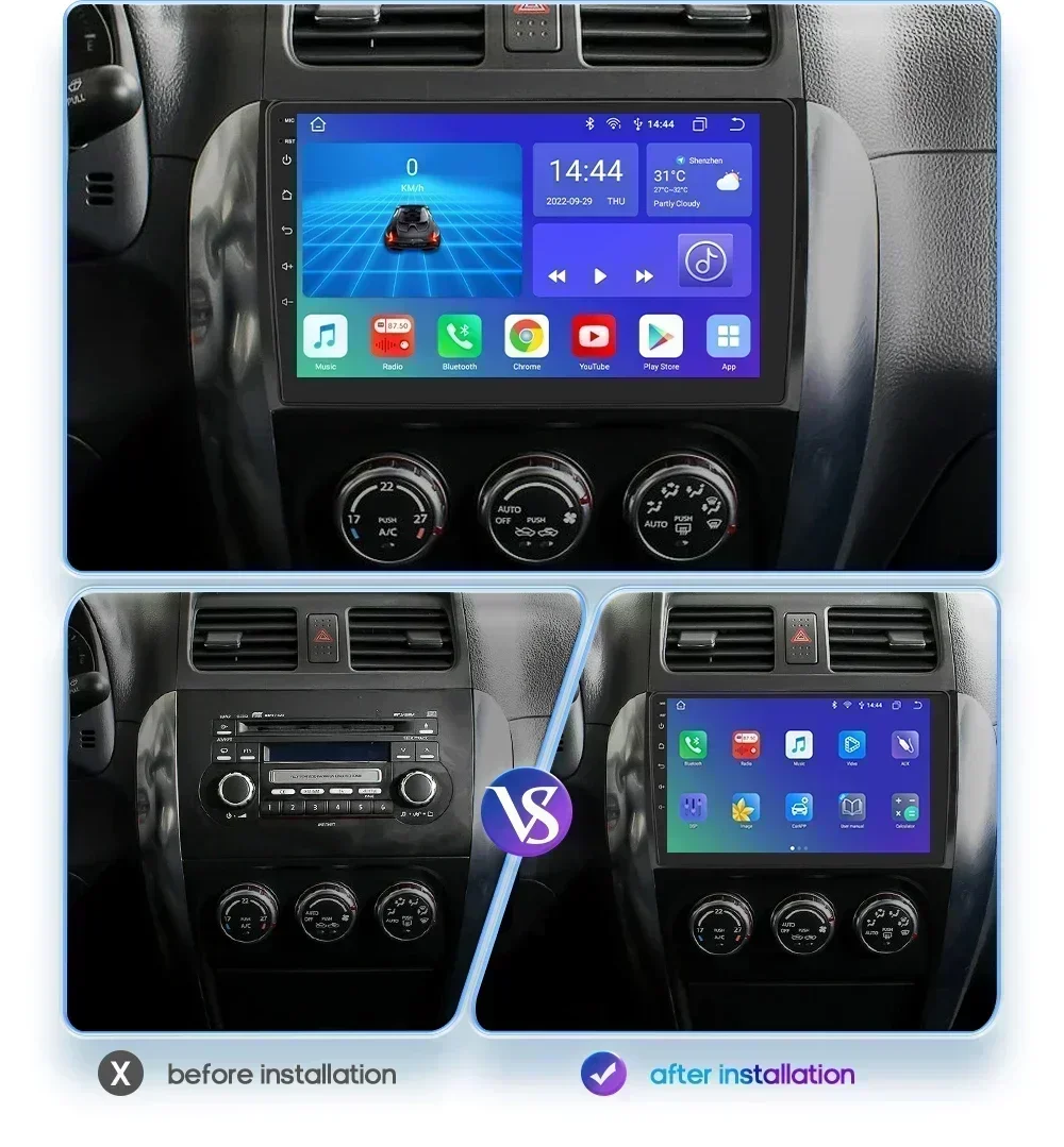 Hizpo Radio multimedia 2 DIN con CarPlay para Suzuki SX4 y Fiat Sedici - imagen 4