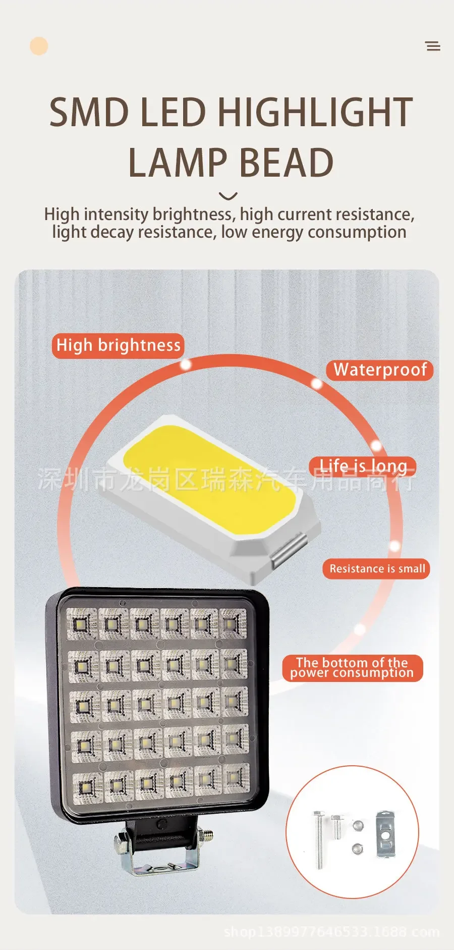 Vista adicional del foco LED