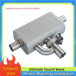 Silenciador universal de escape Catback, instalación de automóviles de carreras de alto rendimiento, cubierta de aislamiento térmico de diámetro de válvula personalizada