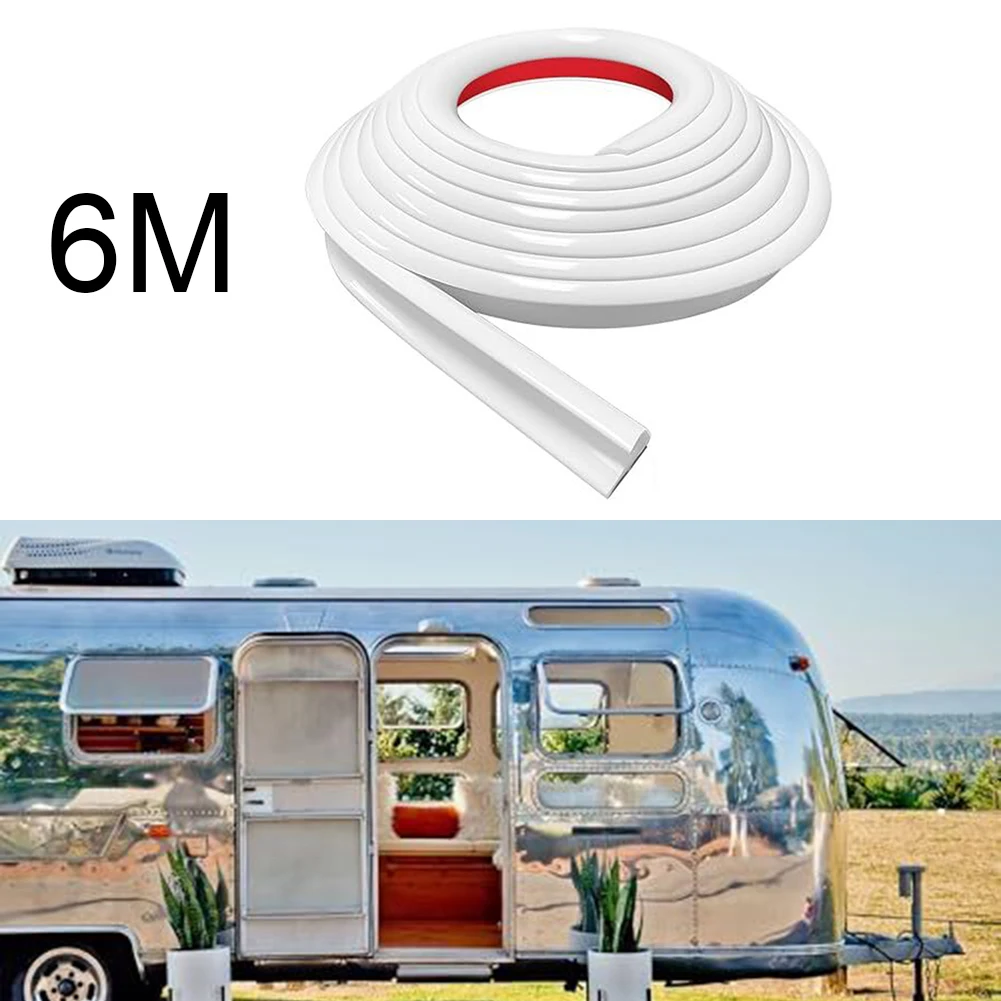 Canalón de lluvia PVC 6m para techo RV-Camper vierteaguas negro
