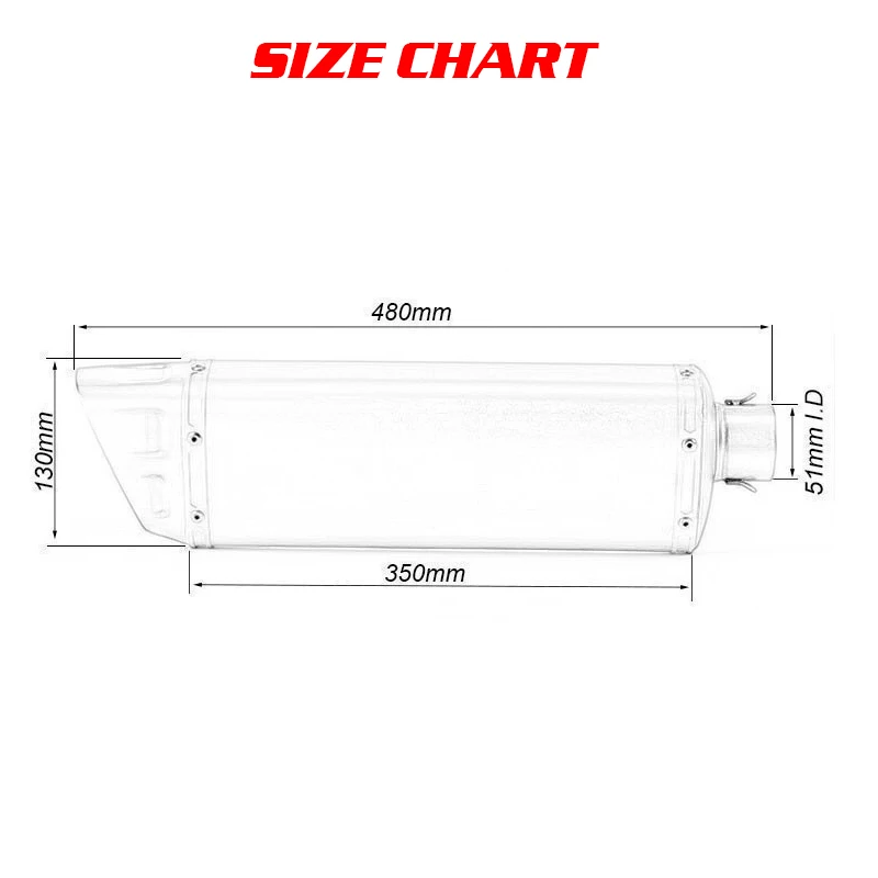 Escape silenciador universal 51mm para Kawasaki Z900 Z1000 Z400 - imagen 2