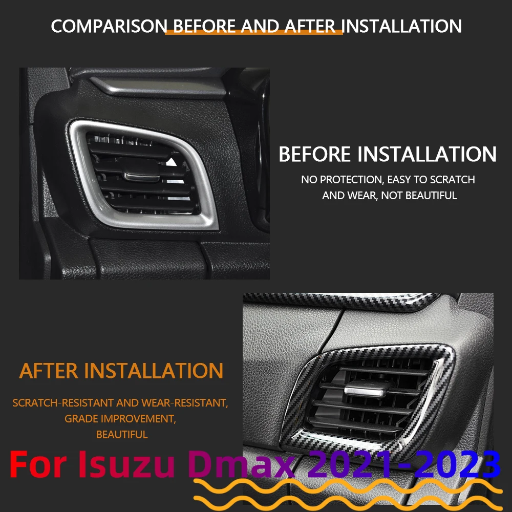 Cubierta de ventilación de aire acondicionado, embellecedor de Panel de salida de CA, ABS, para ISUZU DMAX D-MAX D MAX 2021 2022 2023 - imagen 5