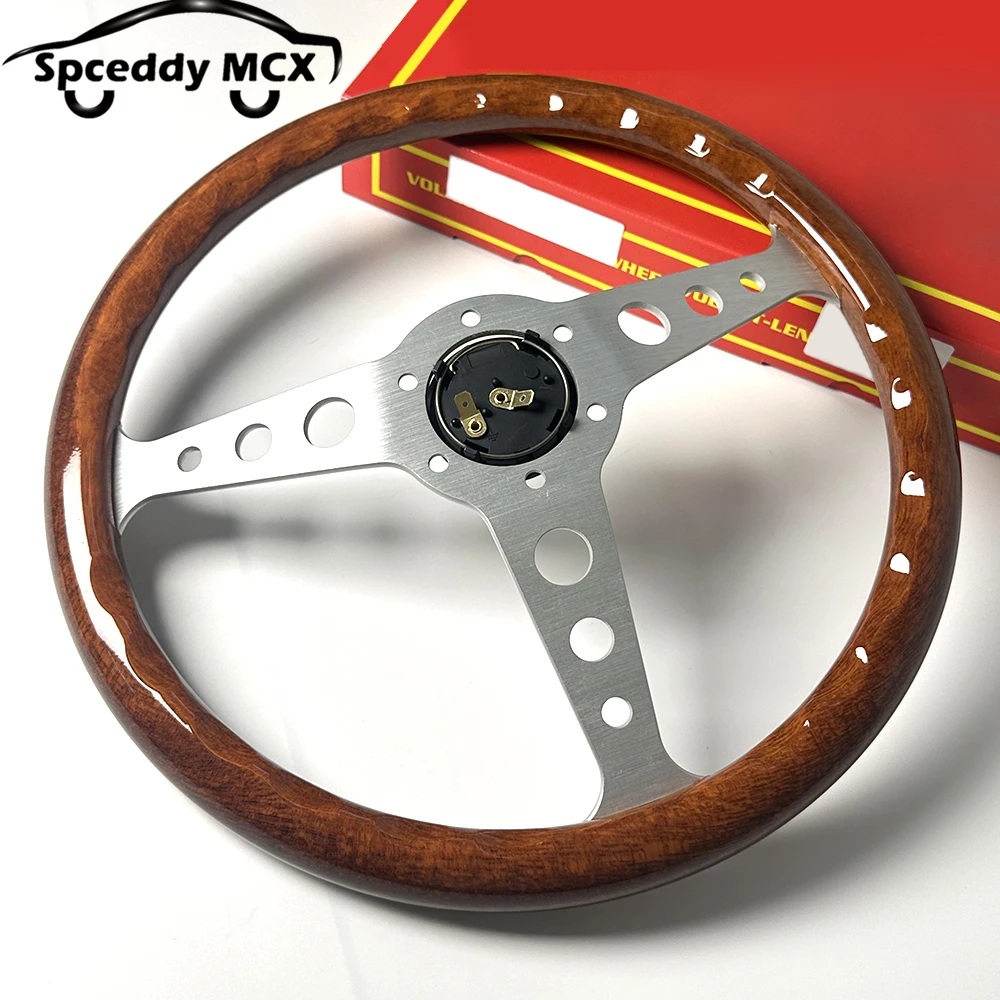 Volante deportivo Heritage INDY de madera estilo clásico, 358 mm - imagen 4