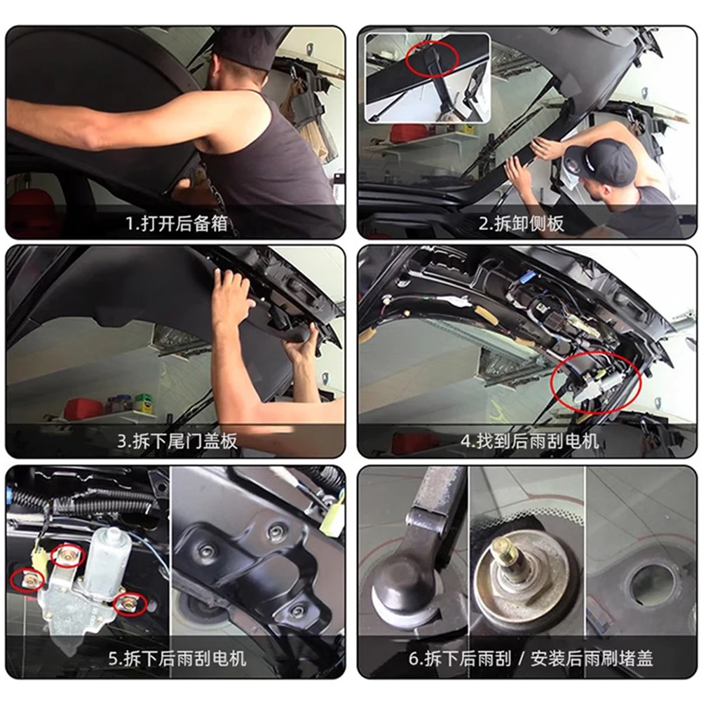 Tapa de enchufe de eliminación de limpiaparabrisas trasero Universal para Bmw E46 serie 3 Hatchback, Kit de cubierta de limpiaparabrisas trasero de aluminio para Honda Civic Acura Integra - imagen 5