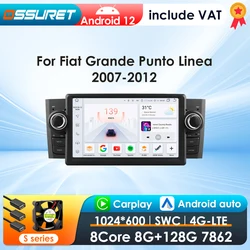 Radio 2Din Android 12 CarPlay GPS para Fiat Grande Punto y Linea