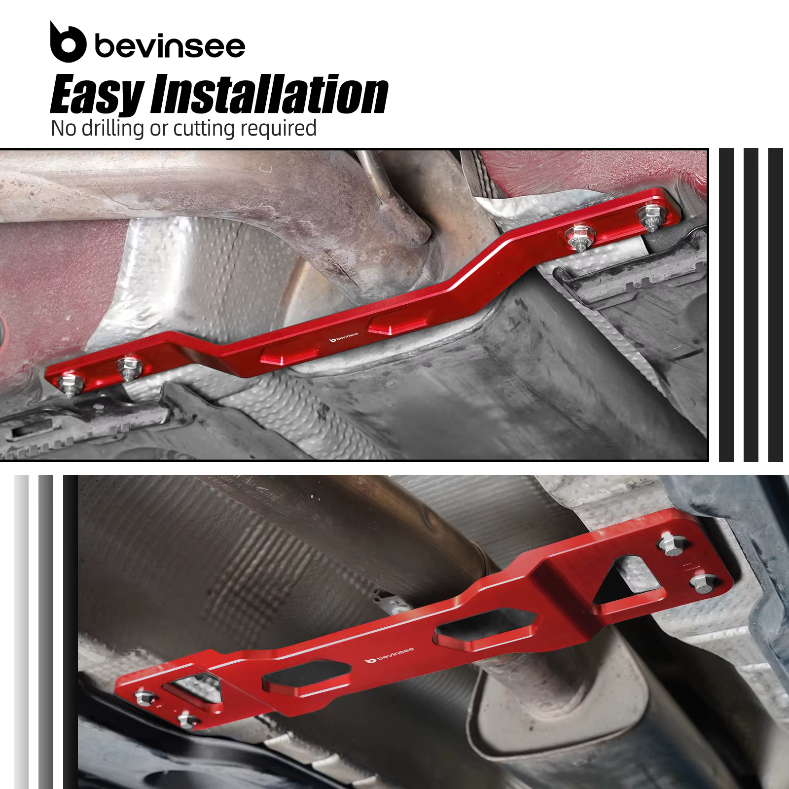 BEVINSEE Soporte y traviesa de túnel para VW Golf MK7/8 y Passat B8 - imagen 4