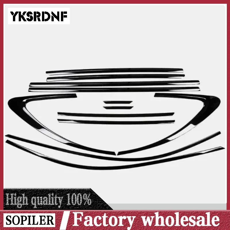 12 Uds negro brillante se adapta a Jaguar f-pace embellecedor de ventana de coche pegatina de cubierta de tira accesorios de coche 2017 2018 2019 2020 2021 2022 2023