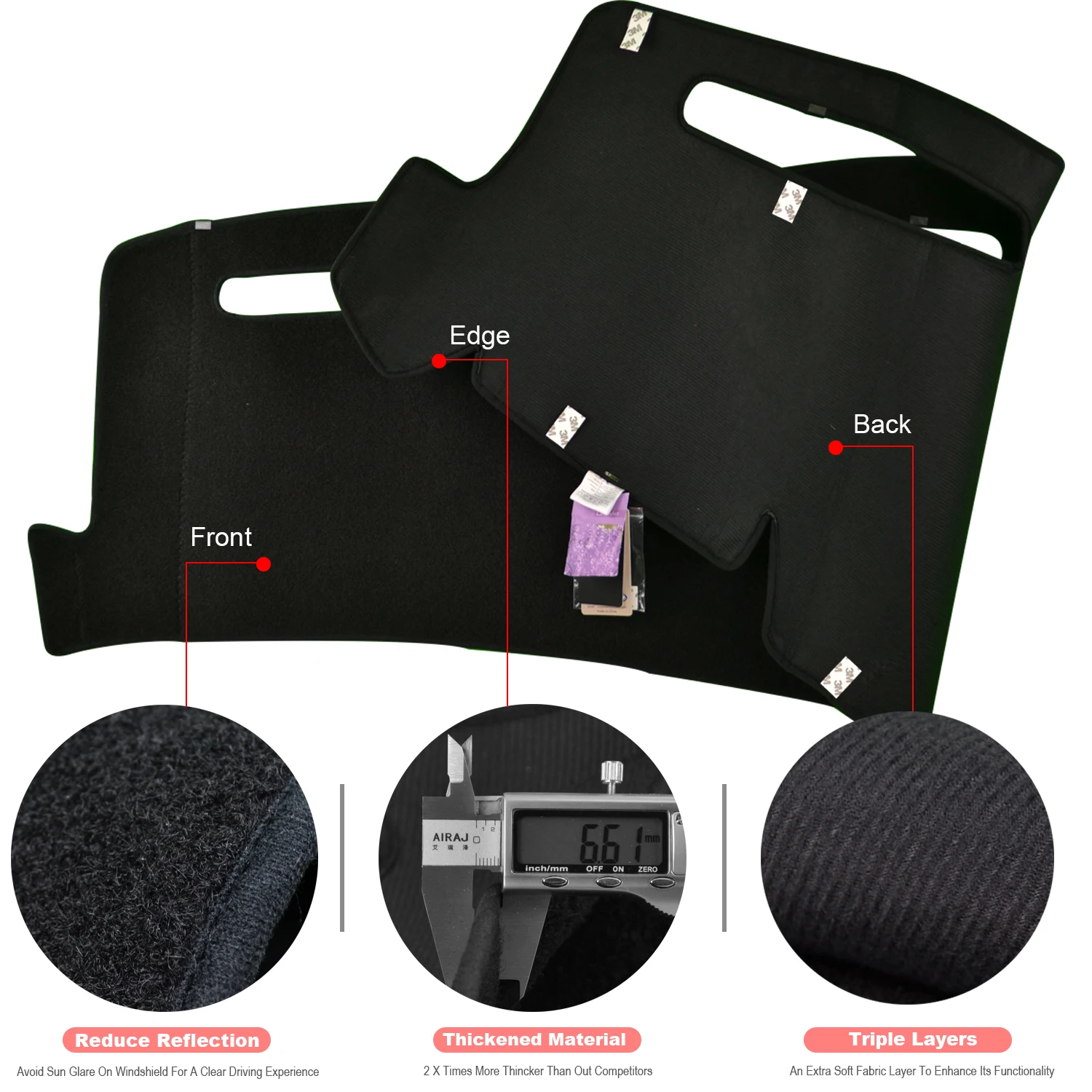 Xukey-alfombrilla para salpicadero de Chevrolet Silverado, cubierta para salpicadero, parasol, 1500, 2500, 3500, 1999 - 2006 - imagen 3