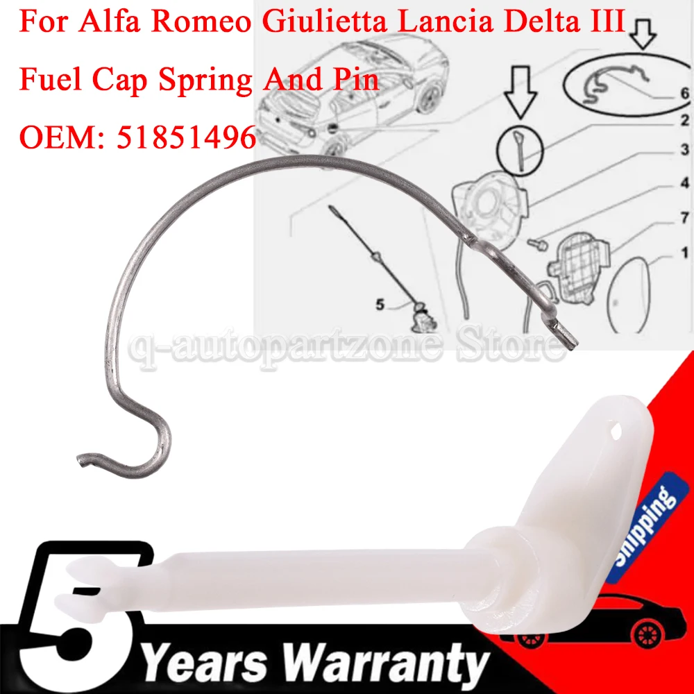 Resorte tapa combustible 51851496 – Alfa Giulietta / Lancia Delta
