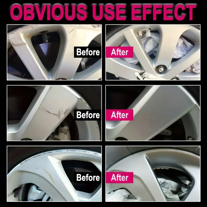 Kit de reparación de arañazos de cubo de rueda Universal, pasta de renovación de detalles de llanta, compuesto de pulido para el cuidado de las ruedas de coche, reparación de abolladuras sin rastro - imagen 3