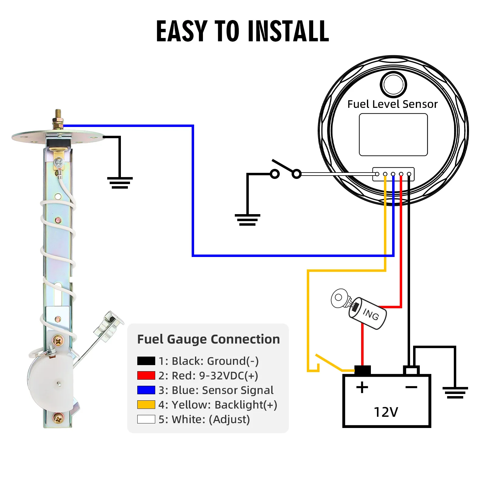 Sensor aforador de combustible 0-190 ohmios para coche y barco - imagen 5