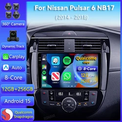 Radio 2 DIN con Android Auto y Apple CarPlay para Nissan Pulsar NB17