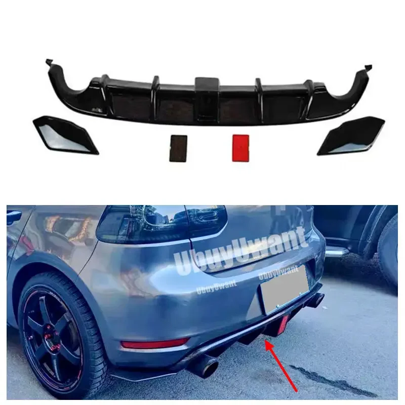 Difusor trasero Golf MK6 GTI negro brillante con divisor 2008-2013 - imagen 5