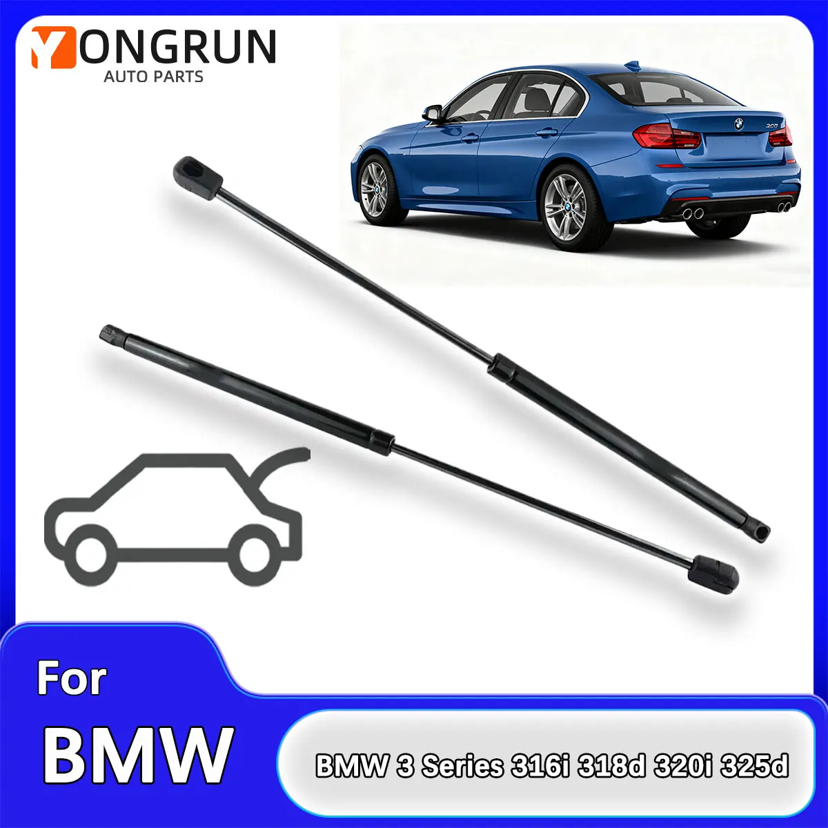 BMW 51247259763 resorte de gas portón trasero Serie 3 316i 318d 320i